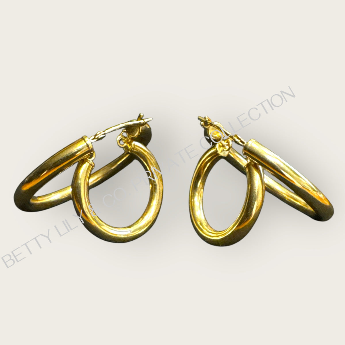 Vintage 14K Double Hoop Loop Earrings | Private Collection