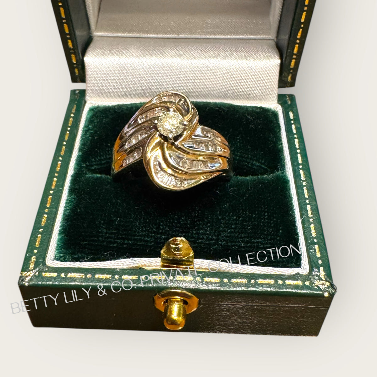 Vintage 10K Yellow Gold Baguette Diamond Ring | Private Collection.