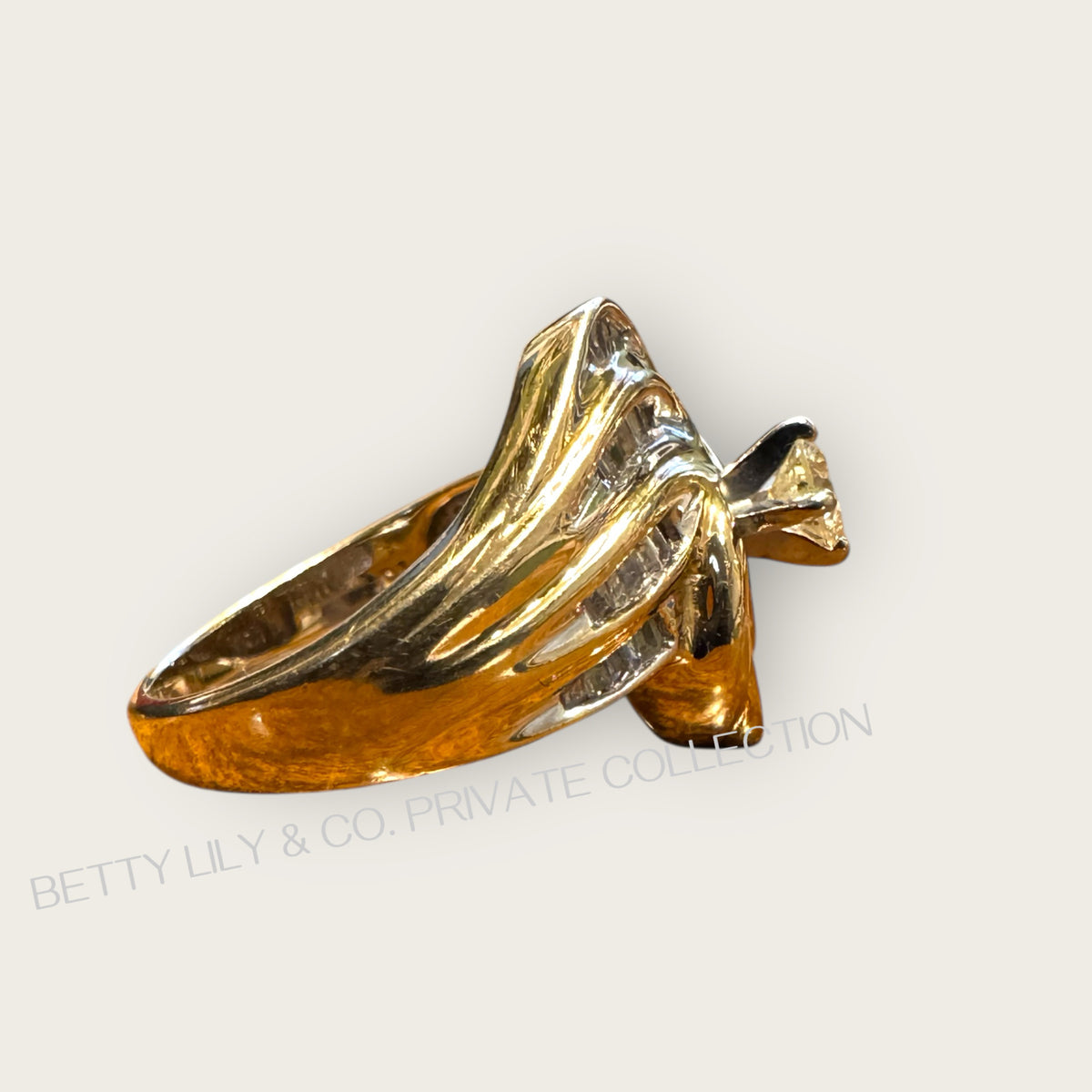 Vintage 10K Yellow Gold Baguette Diamond Ring | Private Collection.