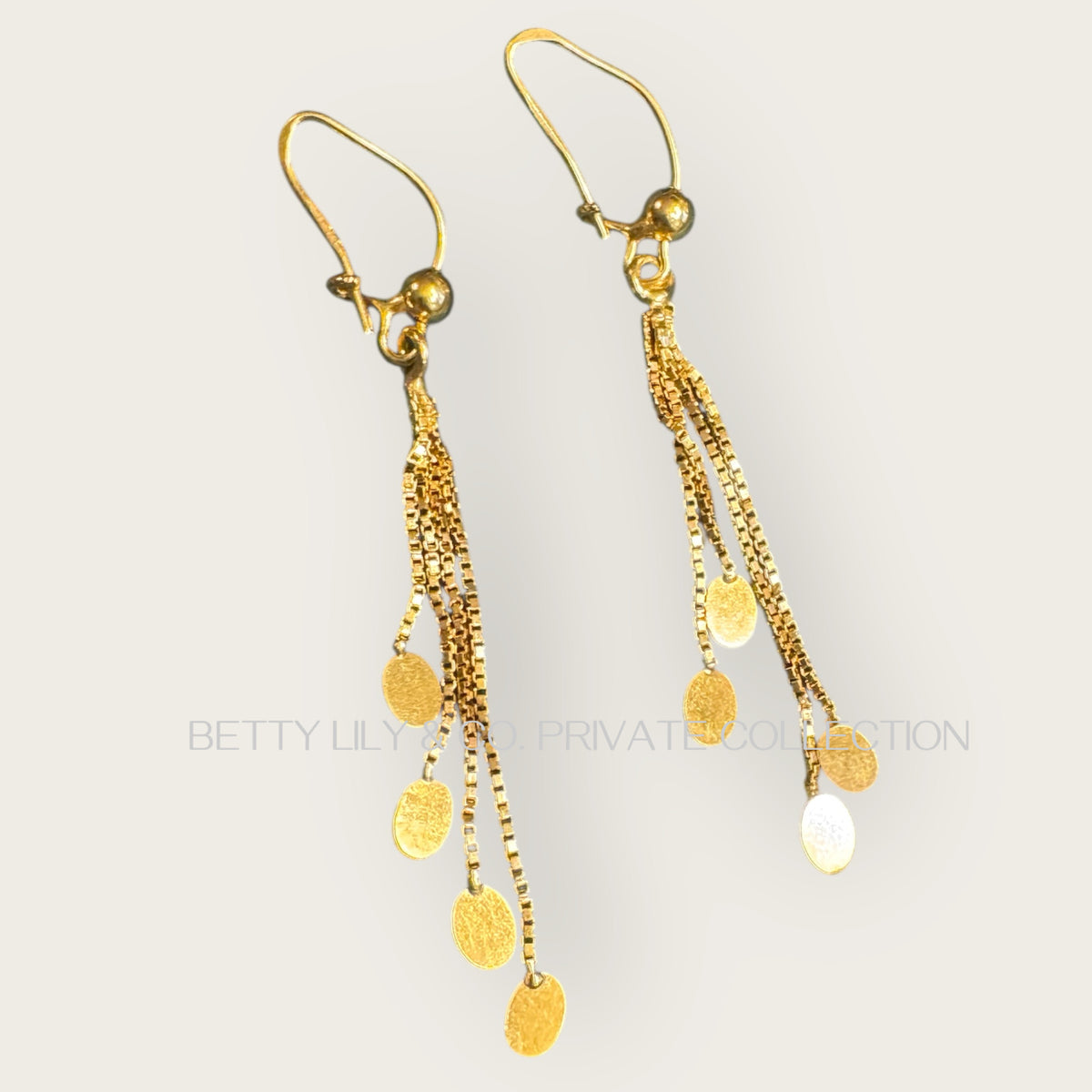 18K Italian Gold Cascading Disc Tassel Earrings | Private Collection