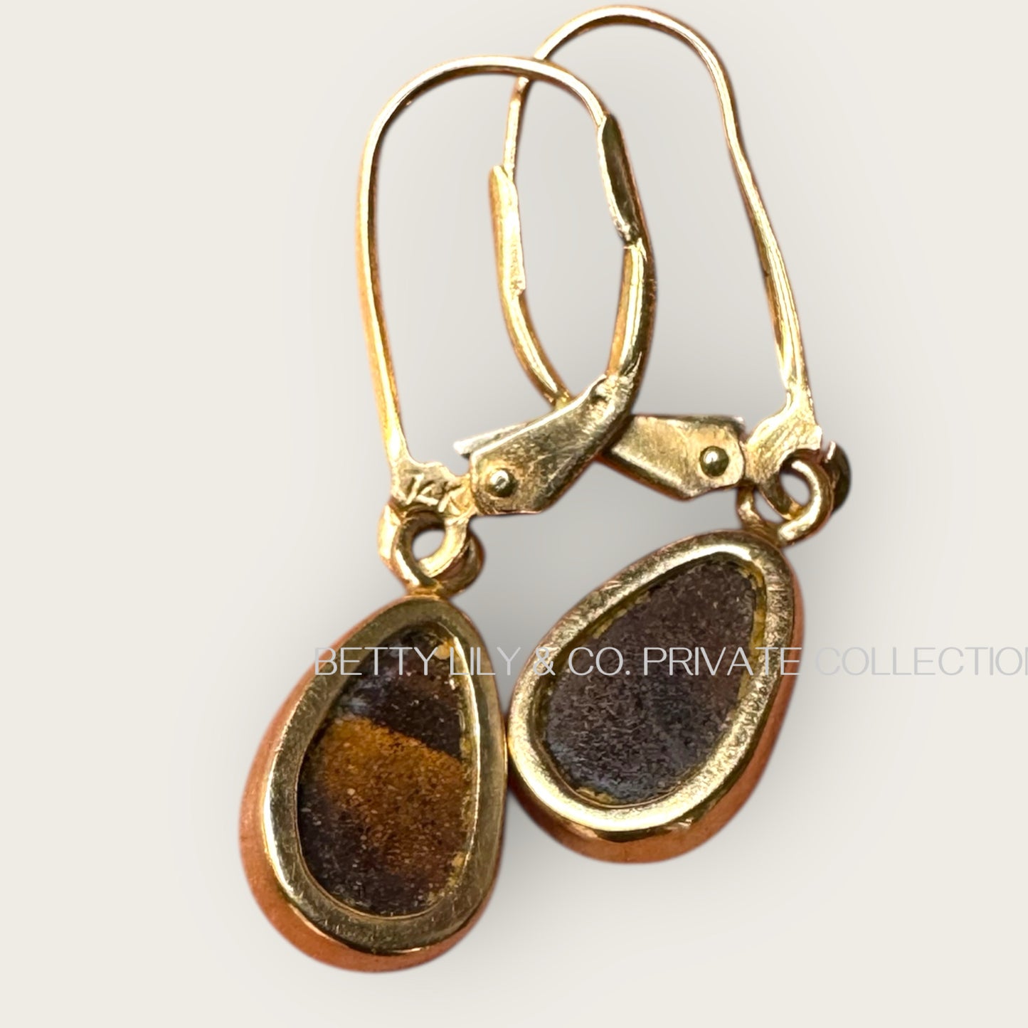 14K Gold Australian Opal Doublet Lever-Back Earrings | Private Collection