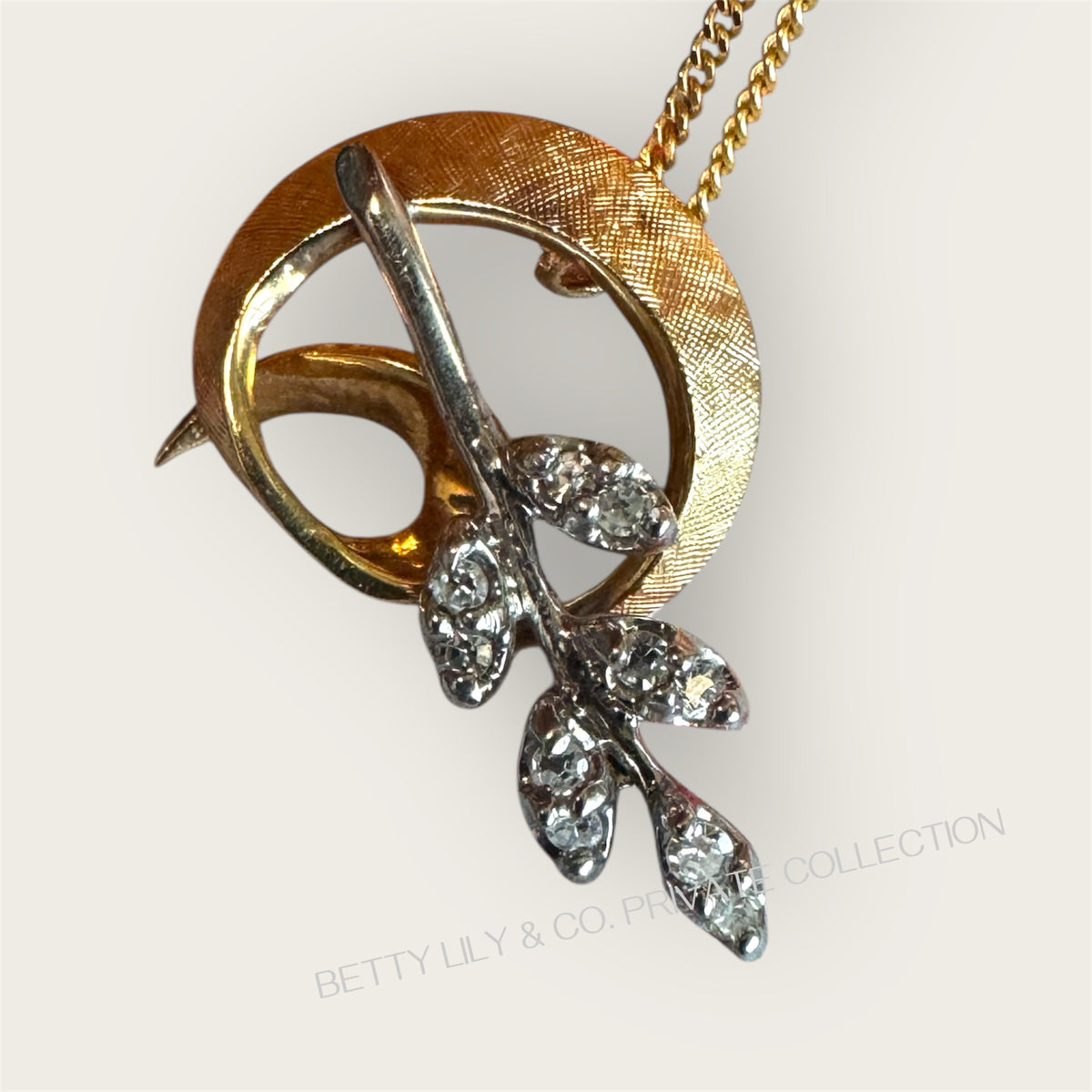 Vintage Canadian 14K Gold Diamond Pendant Necklace – RSB Maker’s Mark | Private Collection