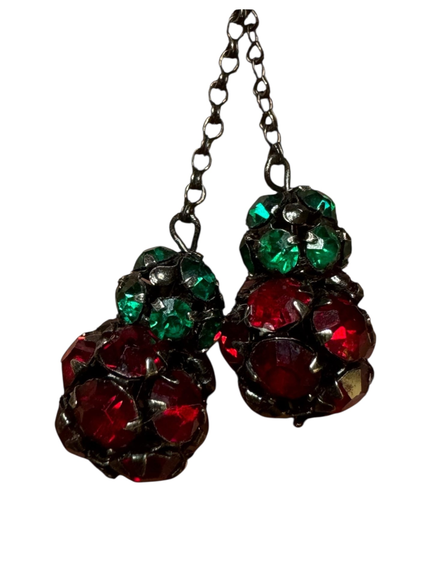 Vintage 1950s Austrian Rhinestone Fruit Cluster Bow Brooch