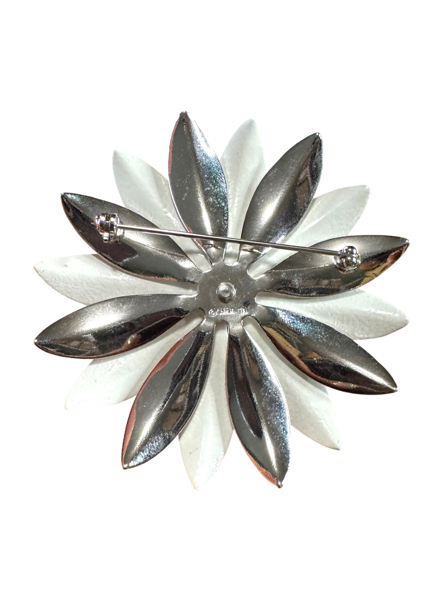 Vintage 1960s Sarah Coventry 3D White Floral Brooch & Clip-On Earrings Set – Signed Silver-Tone
