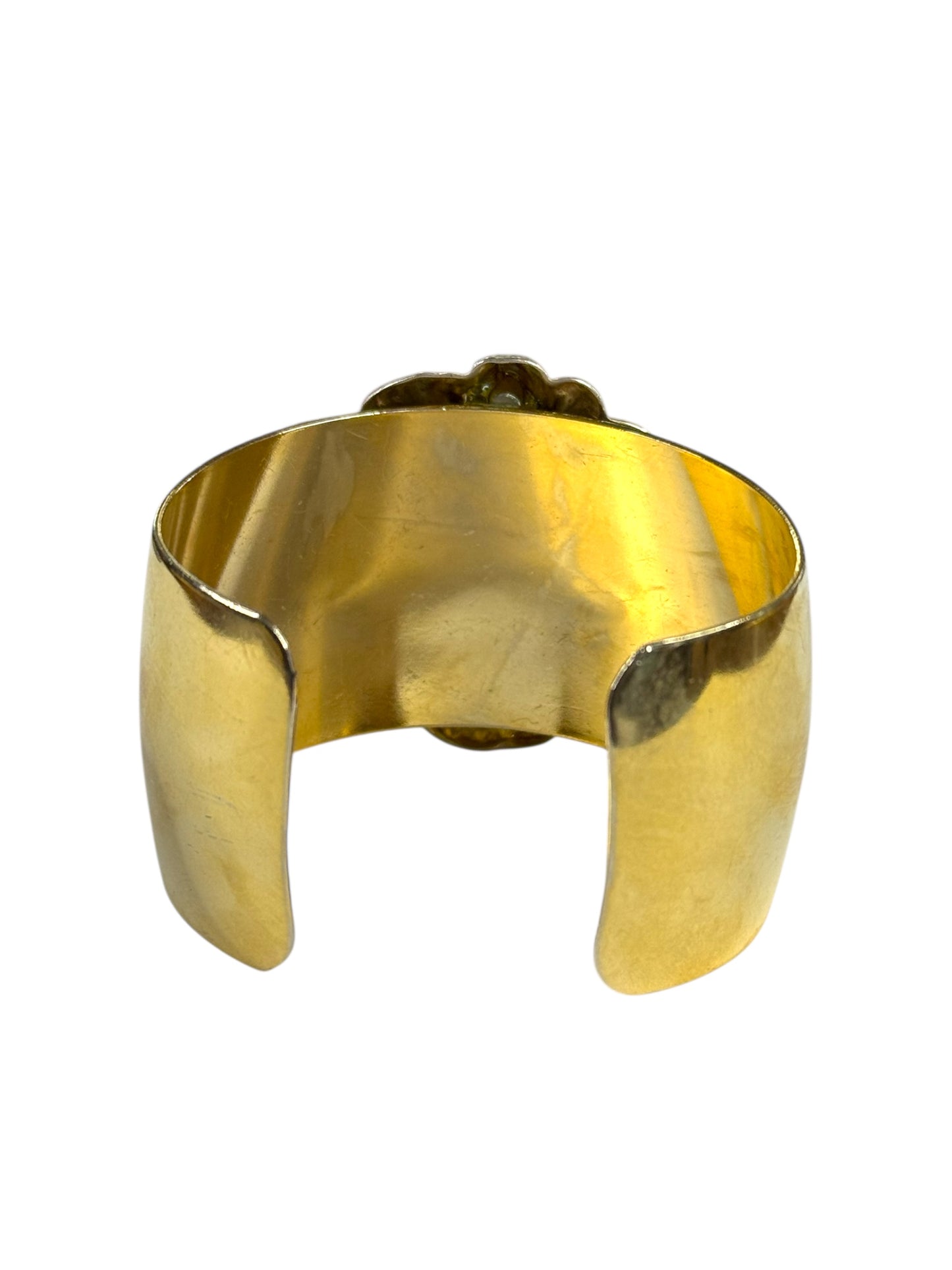 Bold Vintage Gold-Tone Lion Head Cuff Bracelet – Regal Statement Piece