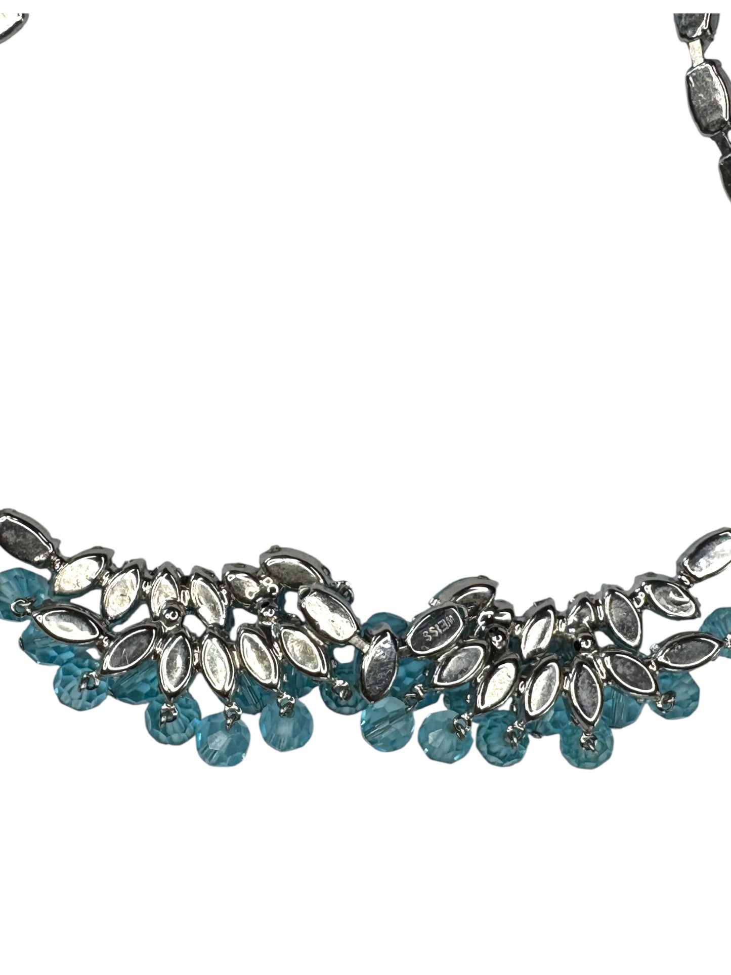 Vintage 1950s Signed Weiss Aqua Opaline Rhinestone Parure – Necklace, Bracelet & Earrings Set