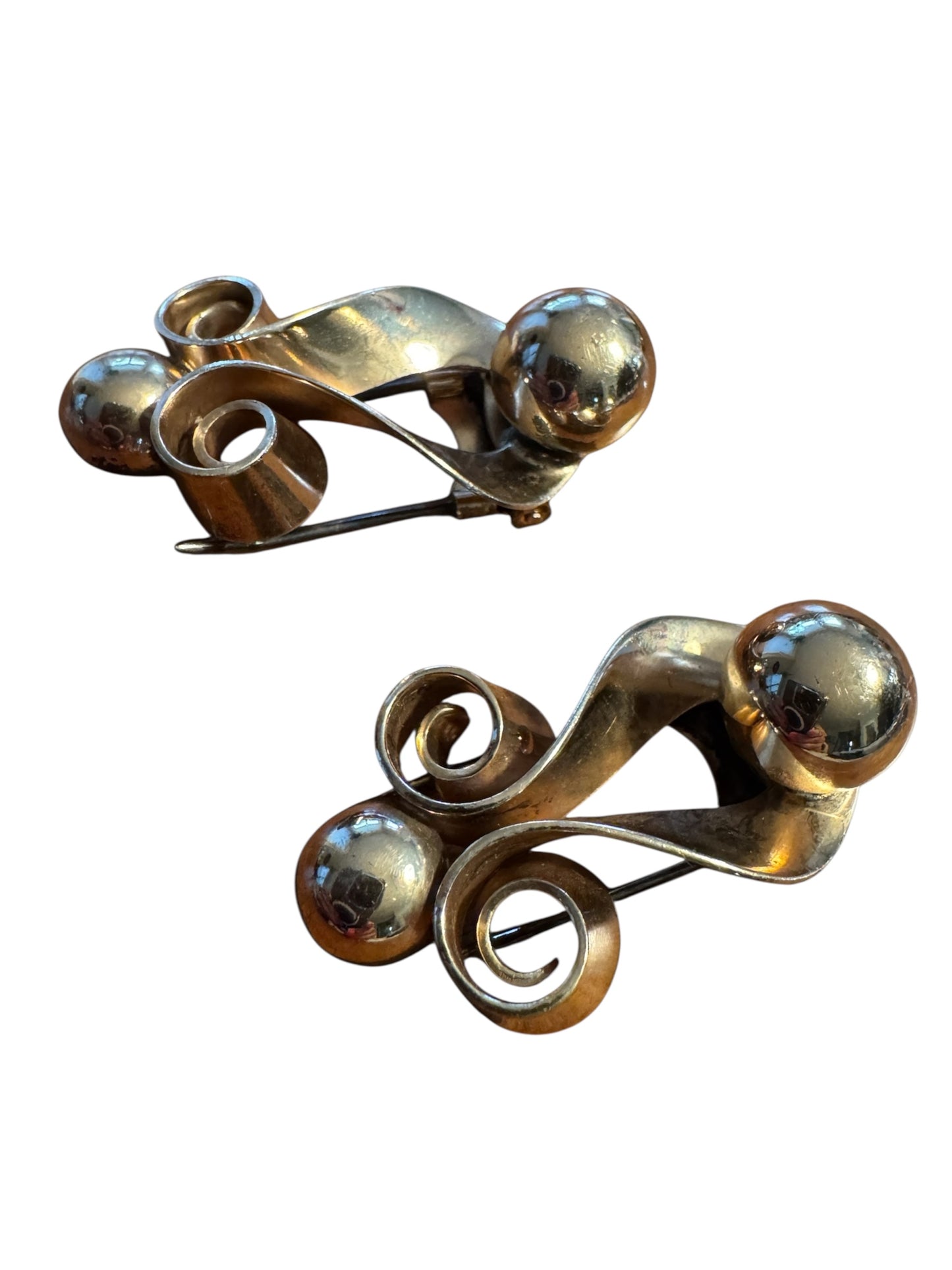 Vintage Napier Sterling Silver Art Deco Dress Clips – Pair (c. 1935–1945)