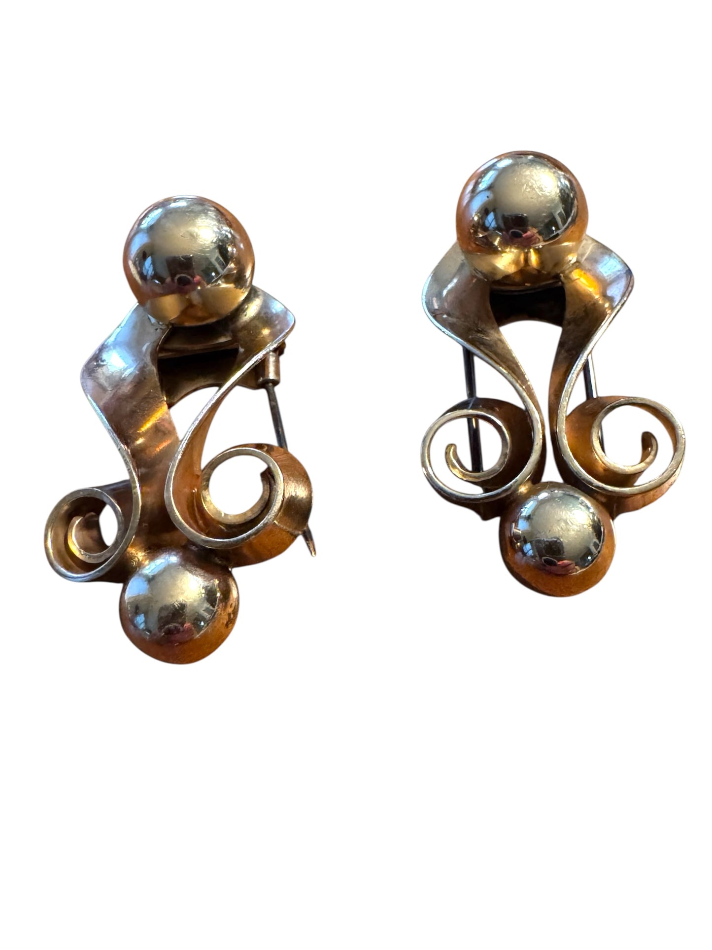 Vintage Napier Sterling Silver Art Deco Dress Clips – Pair (c. 1935–1945)