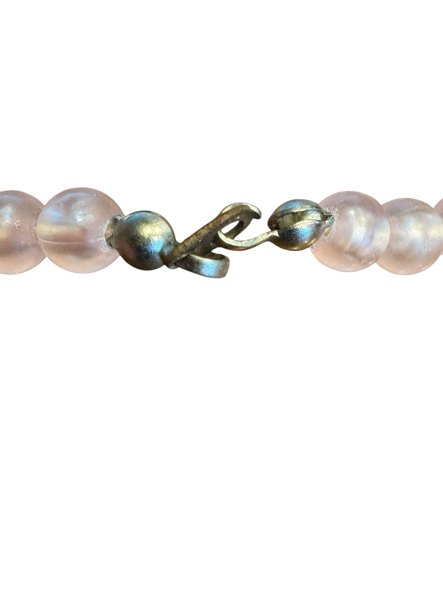 Vintage 1950s fruit salad necklace – frosted pastel plastic fruit clusters on pink beads