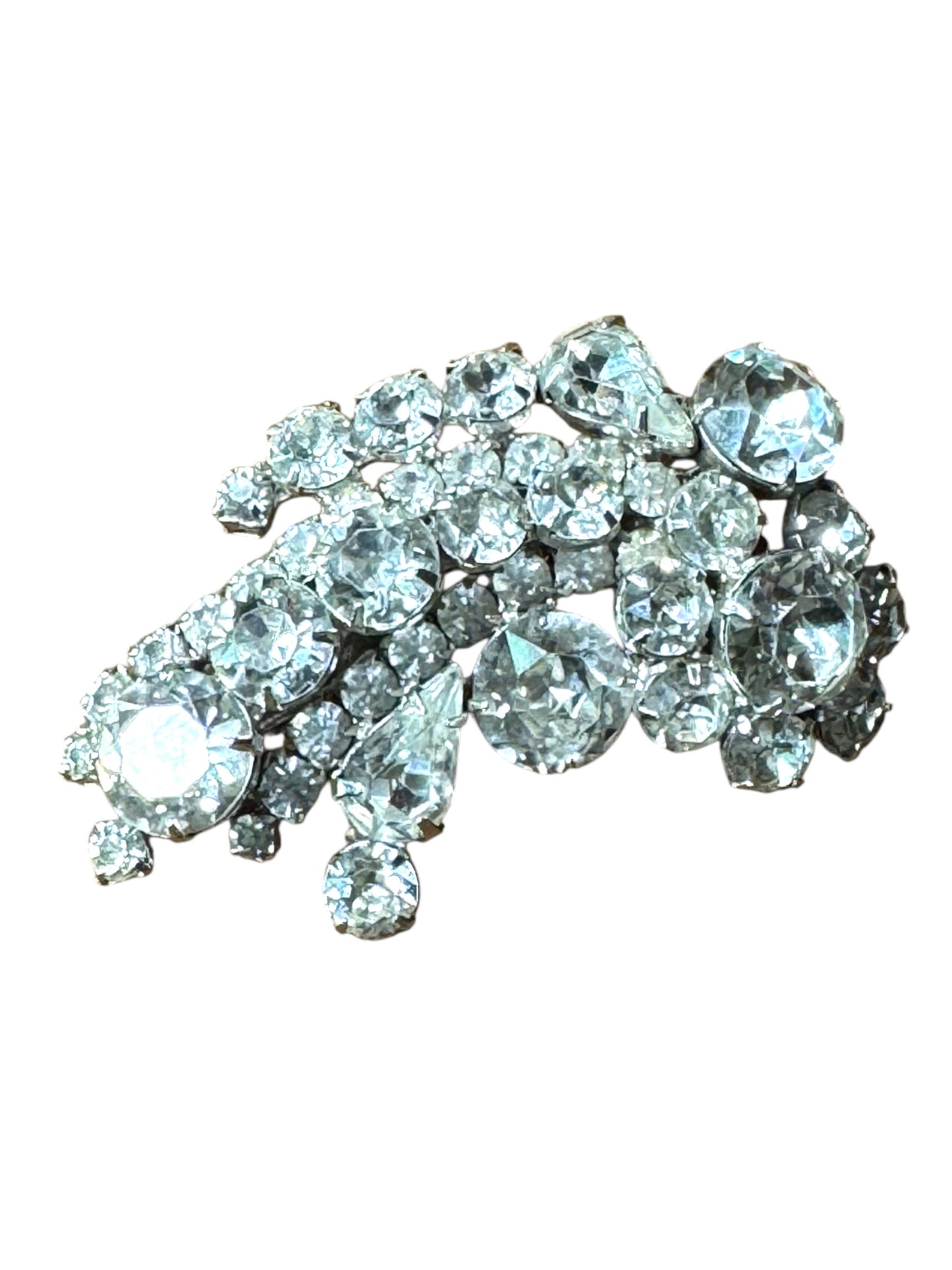 Dazzling mid-century Kramer signed rhinestone brooch – layered brilliance in silver tone, 1950s–1960s vintage jewelry