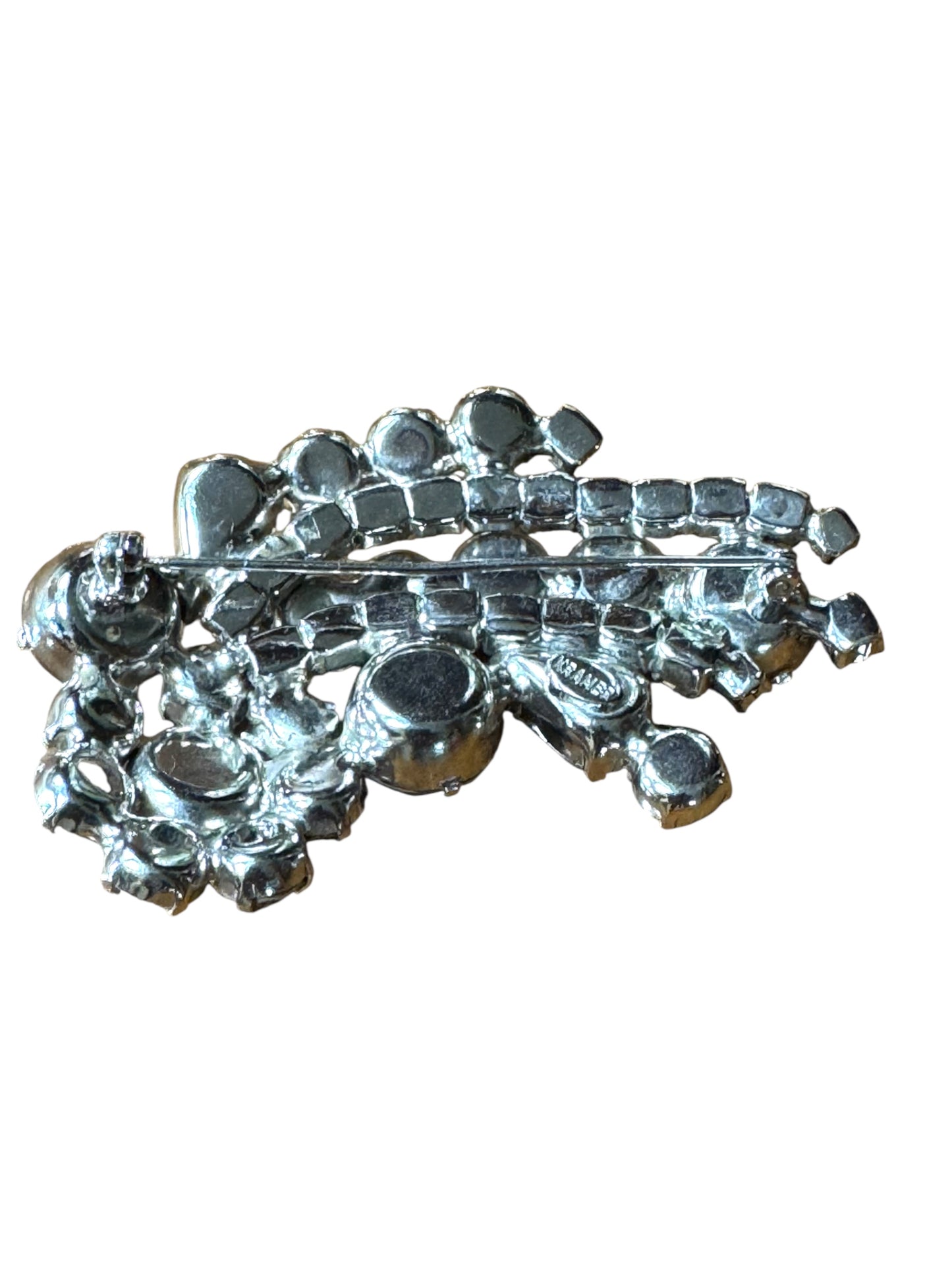 Dazzling mid-century Kramer signed rhinestone brooch – layered brilliance in silver tone, 1950s–1960s vintage jewelry