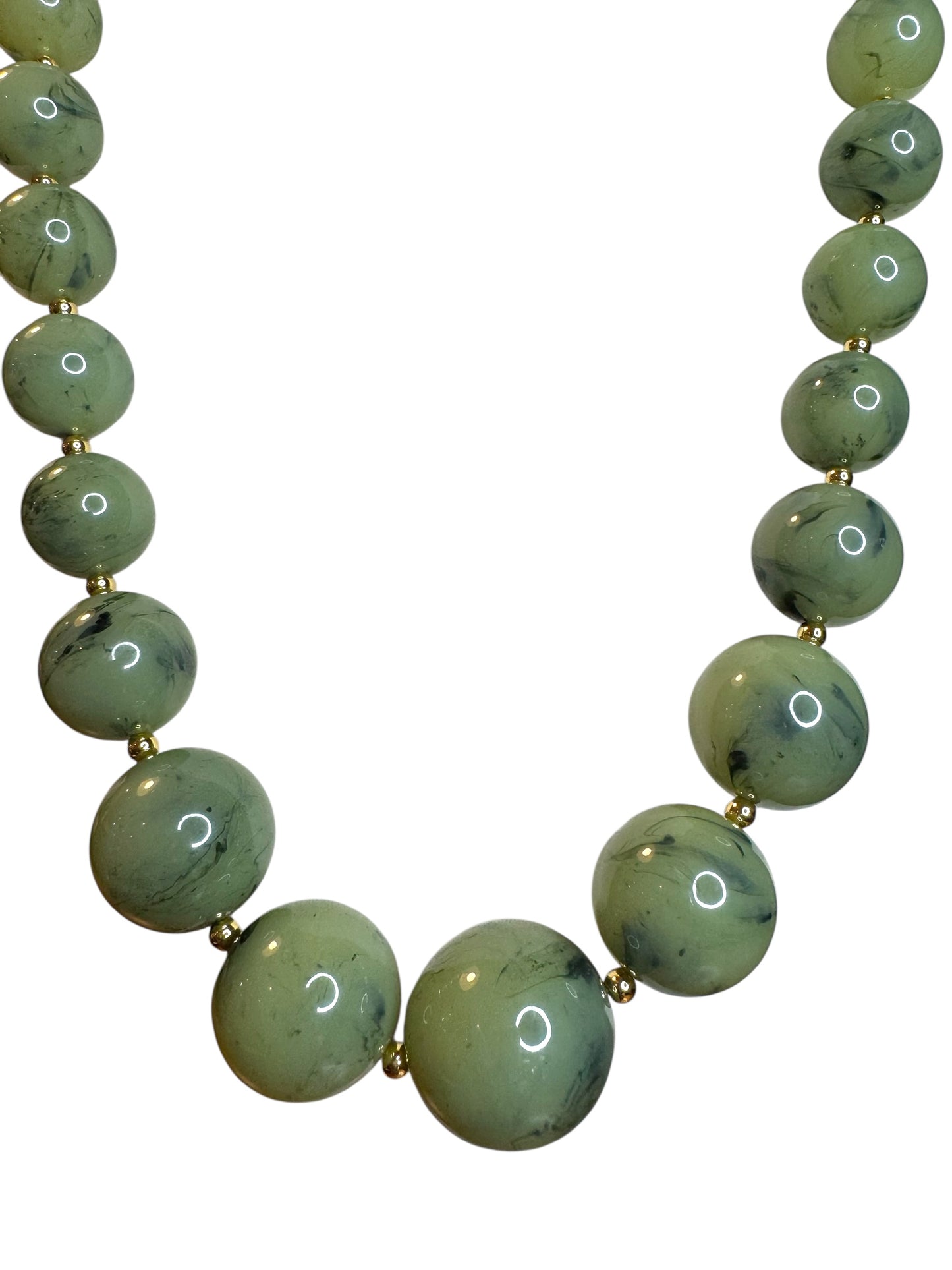 Joan Rivers Vintage Green Lucite Necklace & Clip-On Earrings Set – Signed