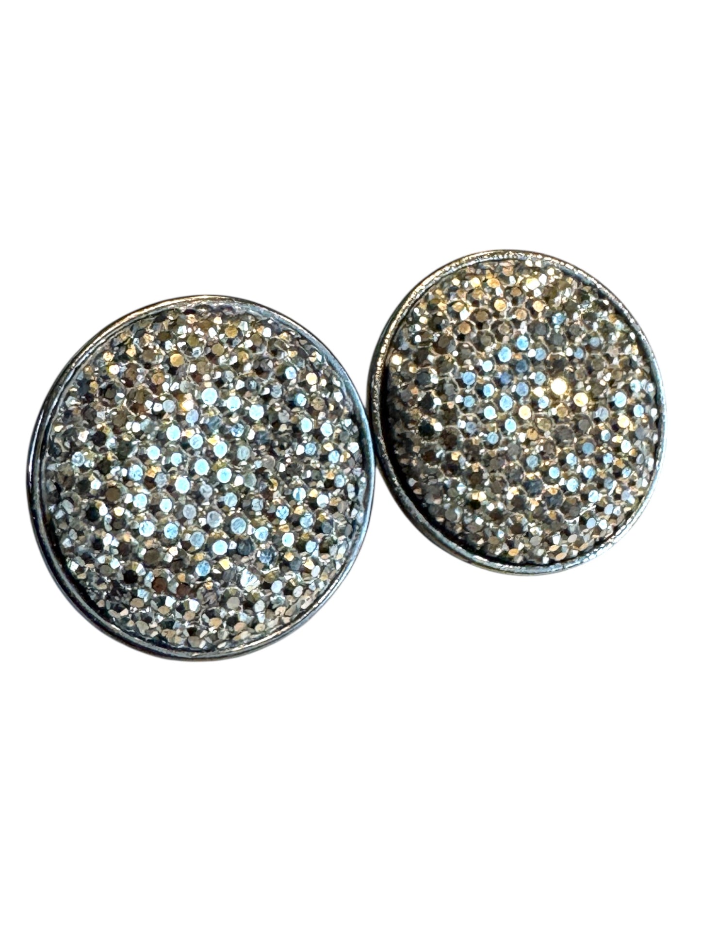 Joan Rivers Gunmetal Pavé Crystal Clip-On Earrings – Signed Lightweight Sparkle