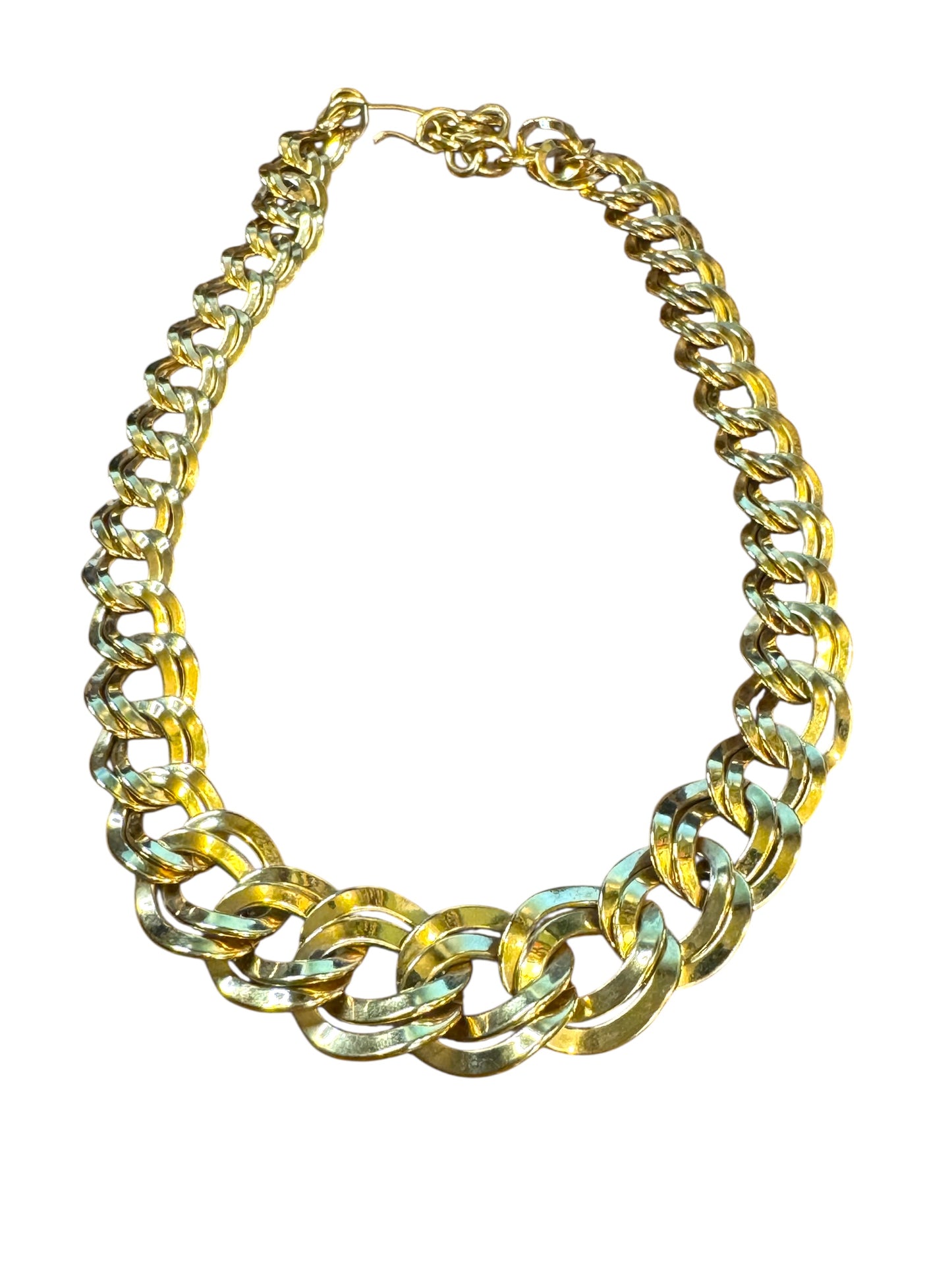 Vintage Monet Chunky Gold-Tone Curb Chain Statement Necklace – 1980s Signed