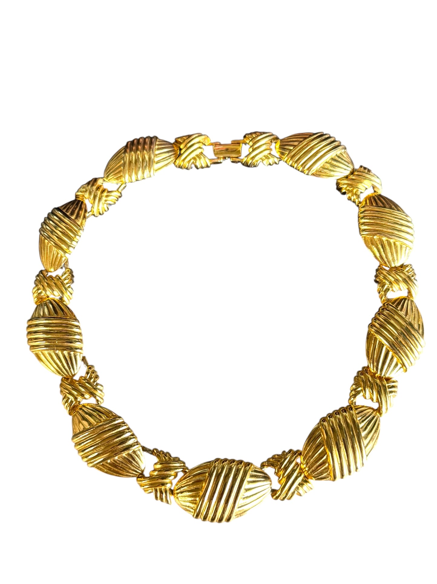 Vintage Bold Elegance Gold-Tone Articulated Statement Necklace