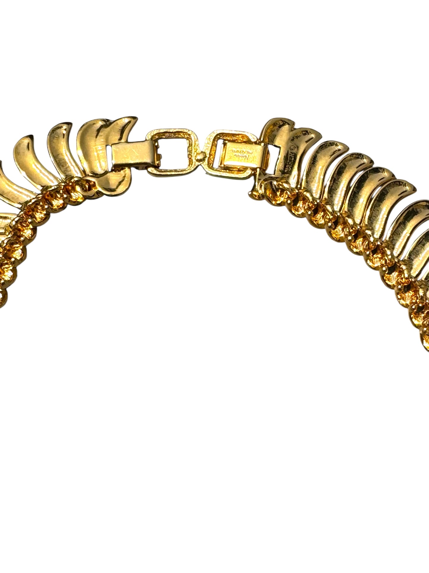 Rare Vintage Napier Runway Necklace – Gold-Tone Wave Collar – Signed Patent Pending