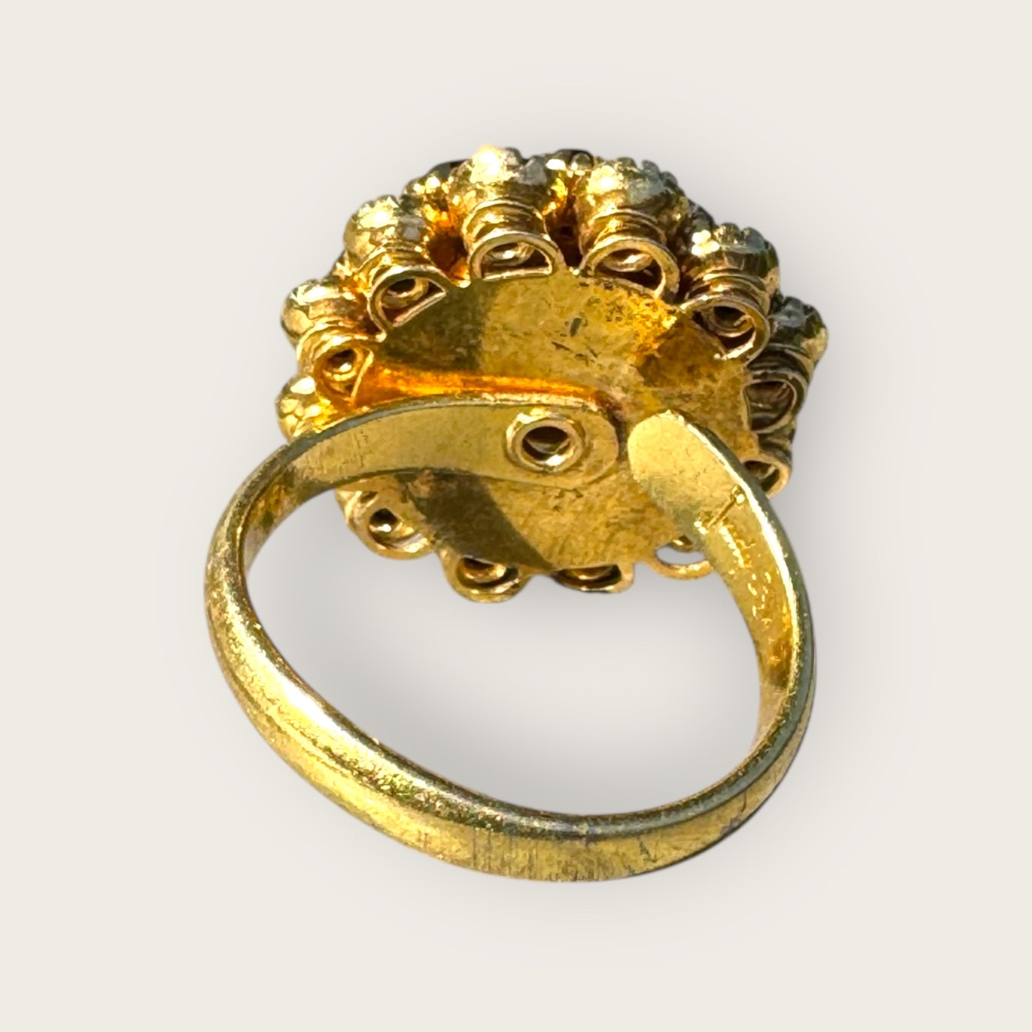Vintage Judy Lee Adjustable Black Rhinestone Cocktail Ring
