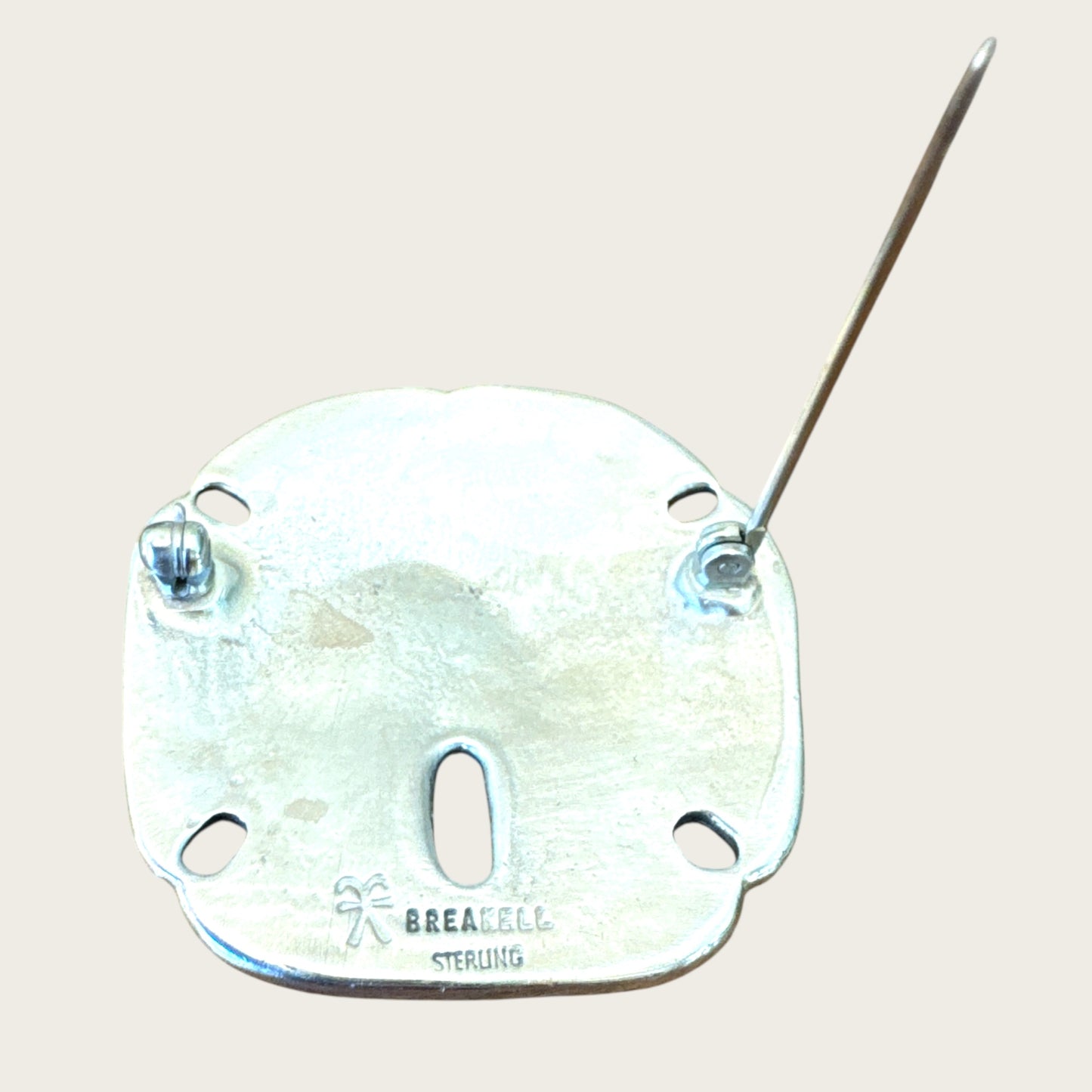 Breakell Sterling Silver Sand Dollar Brooch – Nautical Coastal Design – 13.58g