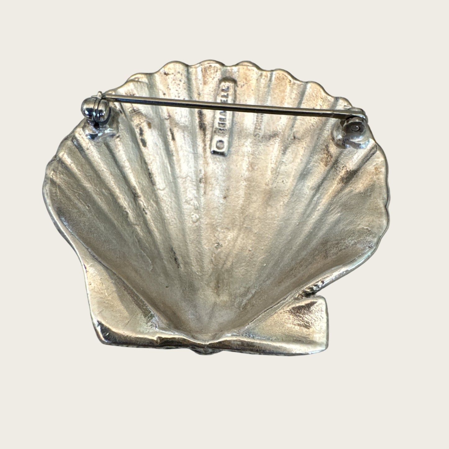 Breakell Sterling Silver Seashell Brooch – Nautical Coastal Design – 22.49g
