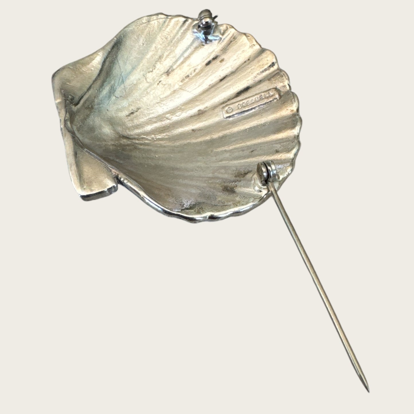 Breakell Sterling Silver Seashell Brooch – Nautical Coastal Design – 22.49g