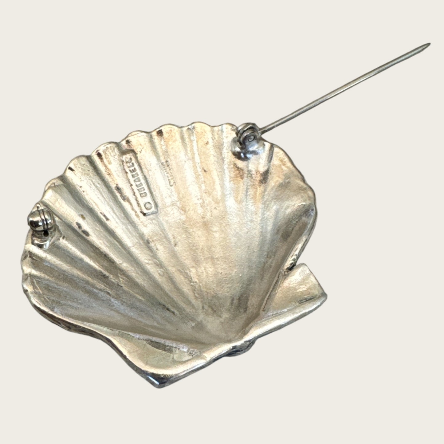 Breakell Sterling Silver Seashell Brooch – Nautical Coastal Design – 22.49g
