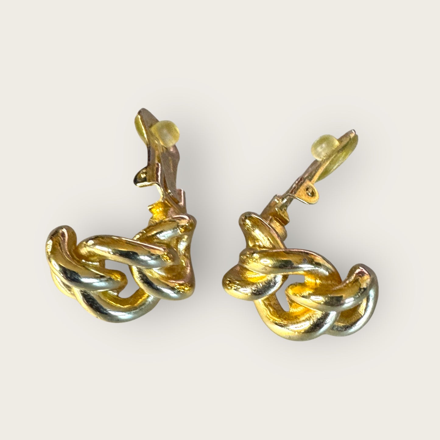 Vintage Christian Dior Couture Gold-Tone Twisted Rope Clip-On Earrings – Signed Designer Jewelry