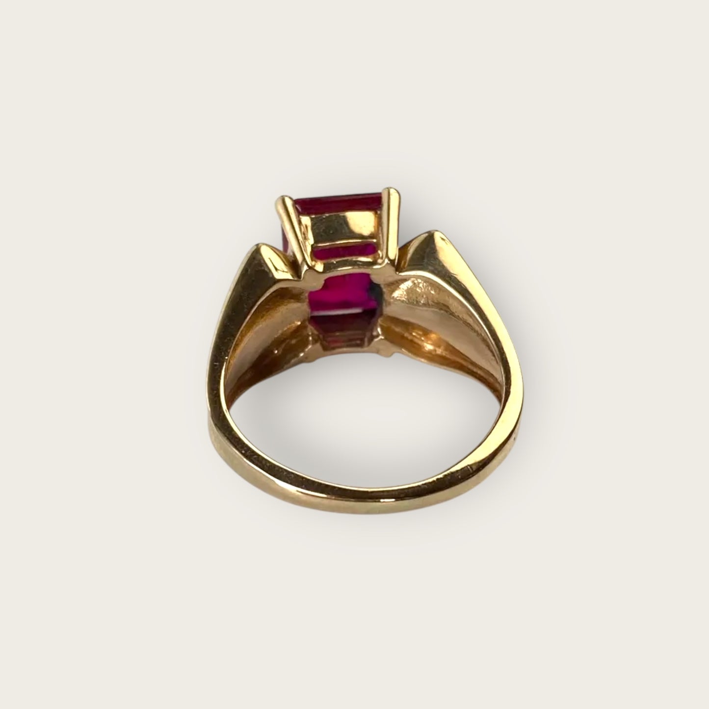 Vintage 10k Yellow Gold Ruby and Diamond Ring – Estate Fine Jewelry, Size 5.75