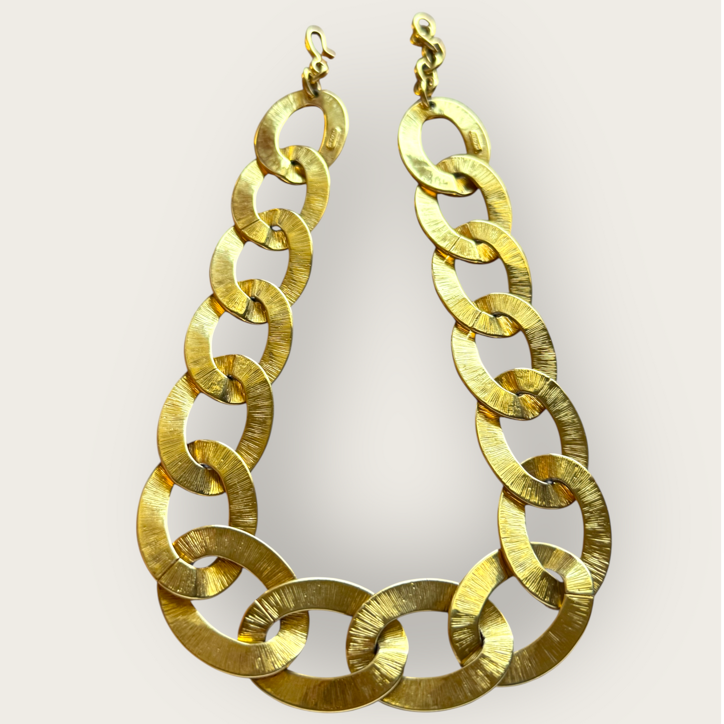 Vintage Monet Chunky Gold-Tone Link Necklace – Bold Runway Statement Chain, Signed