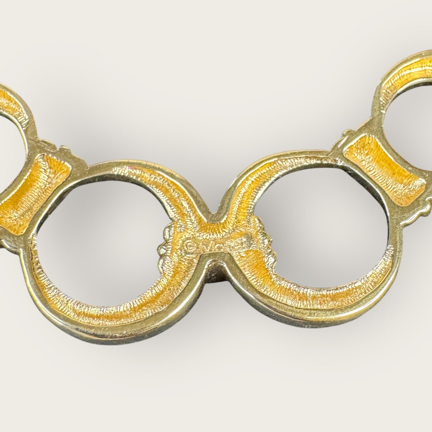 Vintage Monet Gold-Plated Link Statement Necklace – 1980s Bold Couture Style
