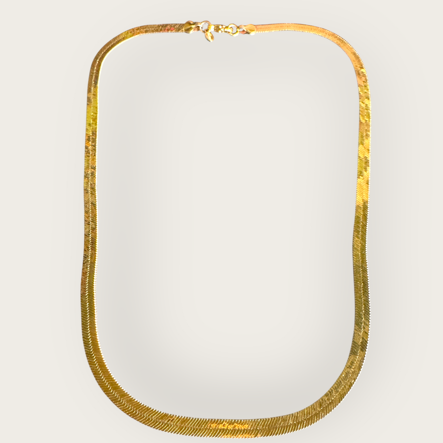 Vintage Monet Gold-Tone Herringbone Chain Necklace – 16 Inches