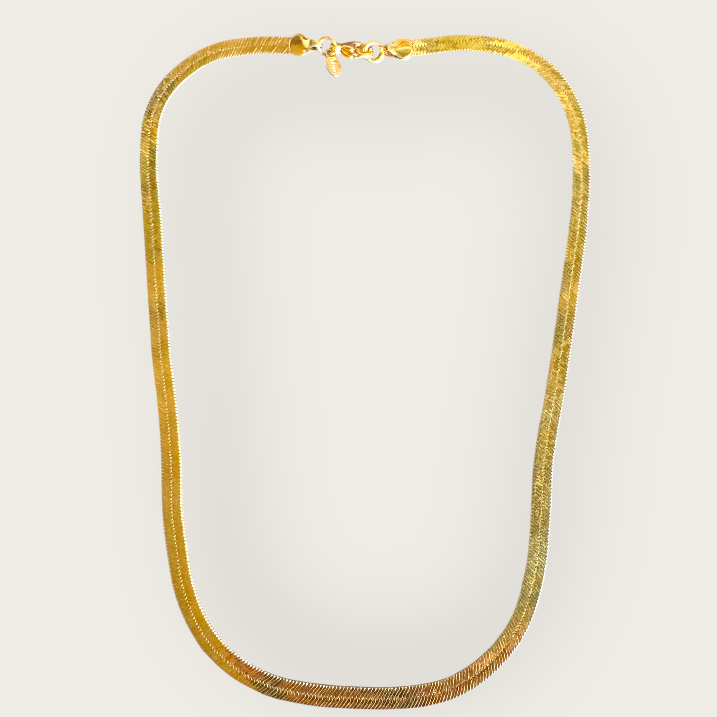 Vintage Monet Gold-Tone Herringbone Chain Necklace – 16 Inches