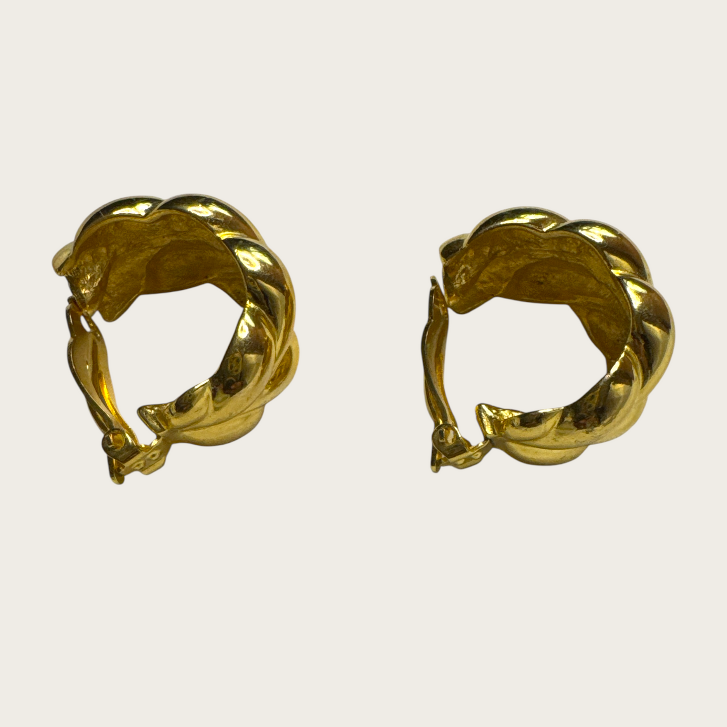Vintage Joan Rivers Braided Gold-Tone Clip-On Earrings | Bold 90s Statement Jewelry