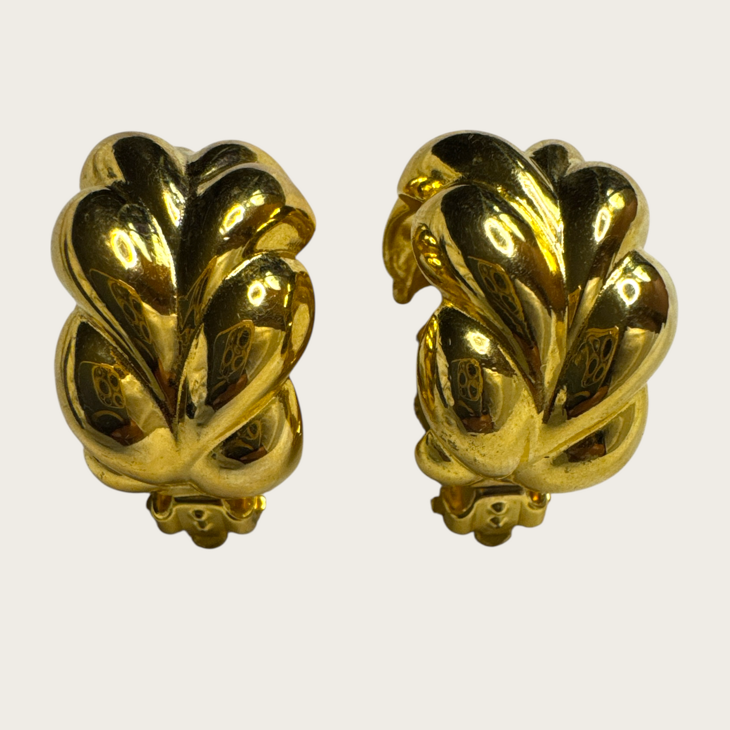 Vintage Joan Rivers Braided Gold-Tone Clip-On Earrings | Bold 90s Statement Jewelry