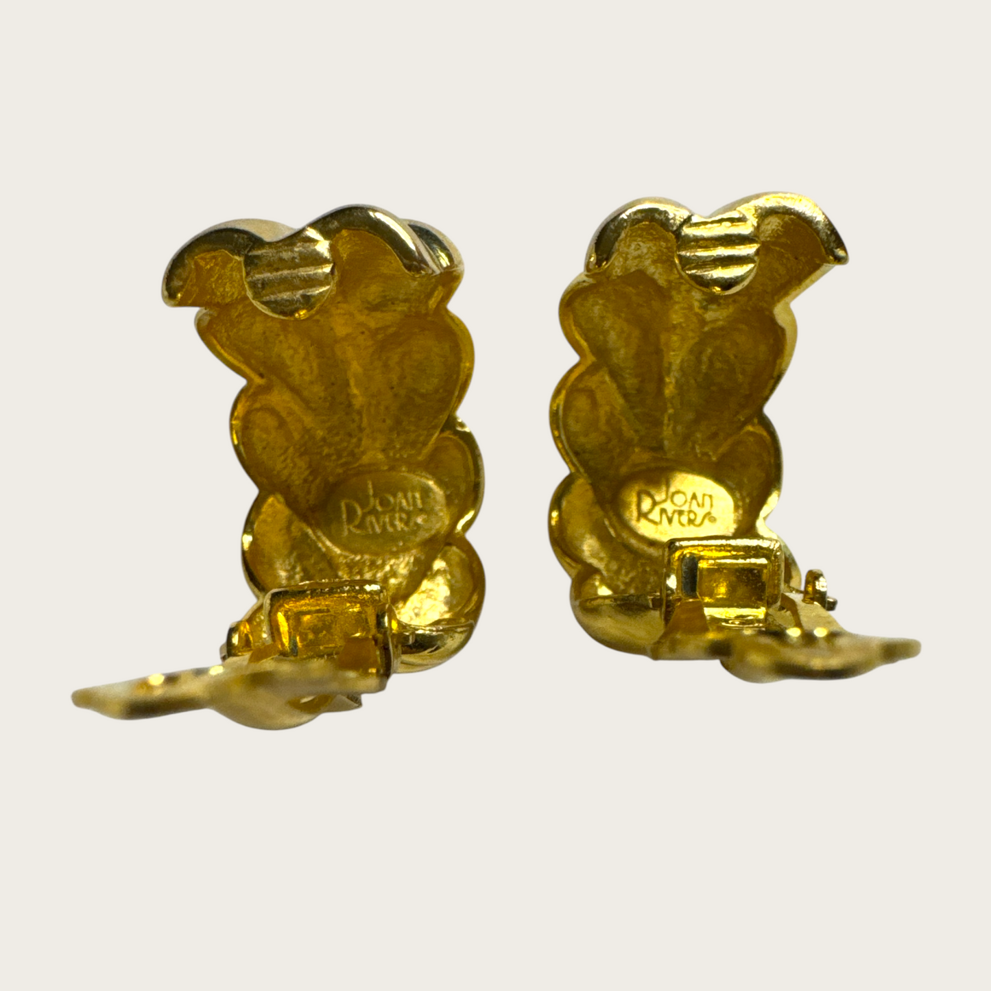 Vintage Joan Rivers Braided Gold-Tone Clip-On Earrings | Bold 90s Statement Jewelry