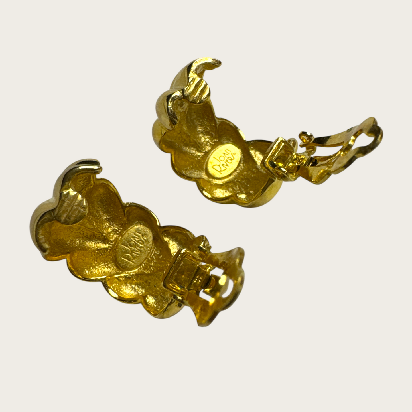 Vintage Joan Rivers Braided Gold-Tone Clip-On Earrings | Bold 90s Statement Jewelry