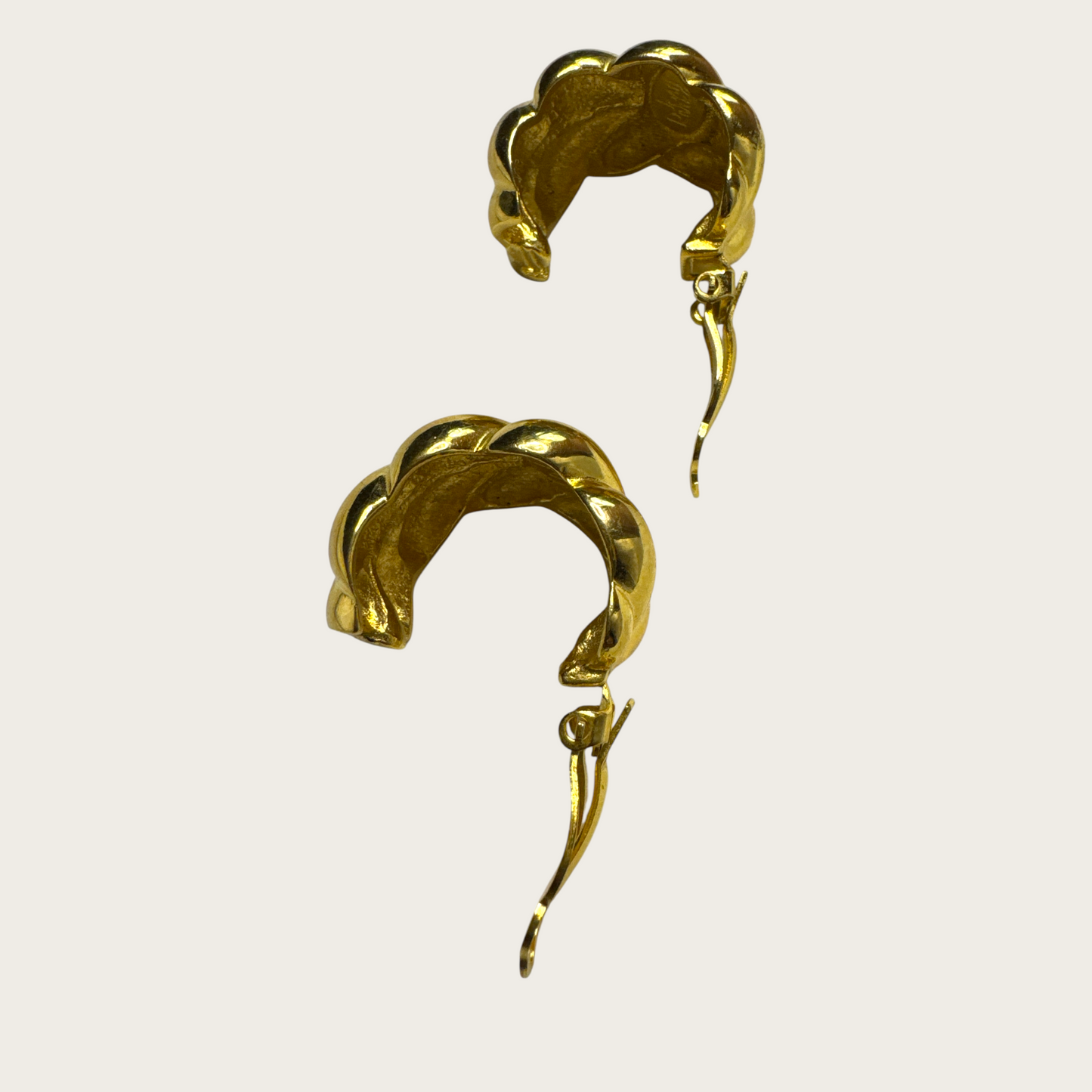 Vintage Joan Rivers Braided Gold-Tone Clip-On Earrings | Bold 90s Statement Jewelry
