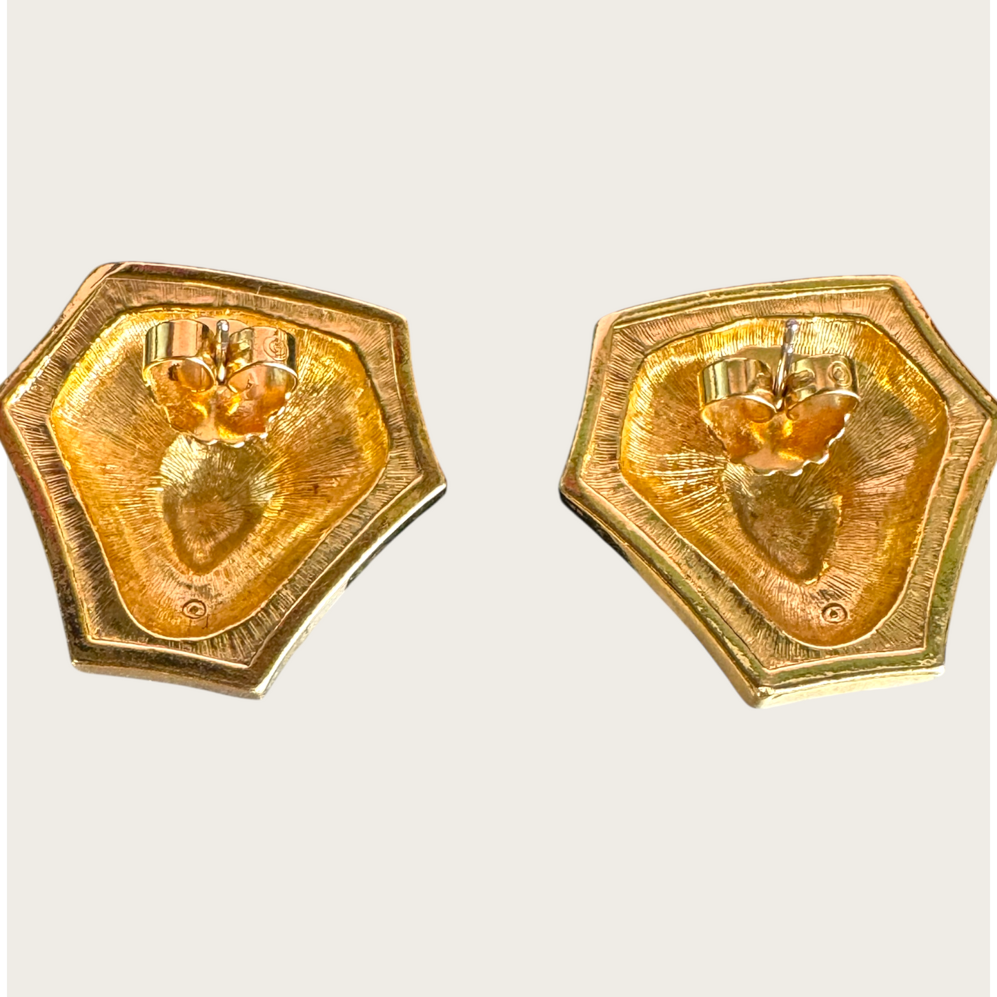 Vintage Anne Klein Lion Head Statement Necklace & Earrings Set | Black Enamel & Gold Tone