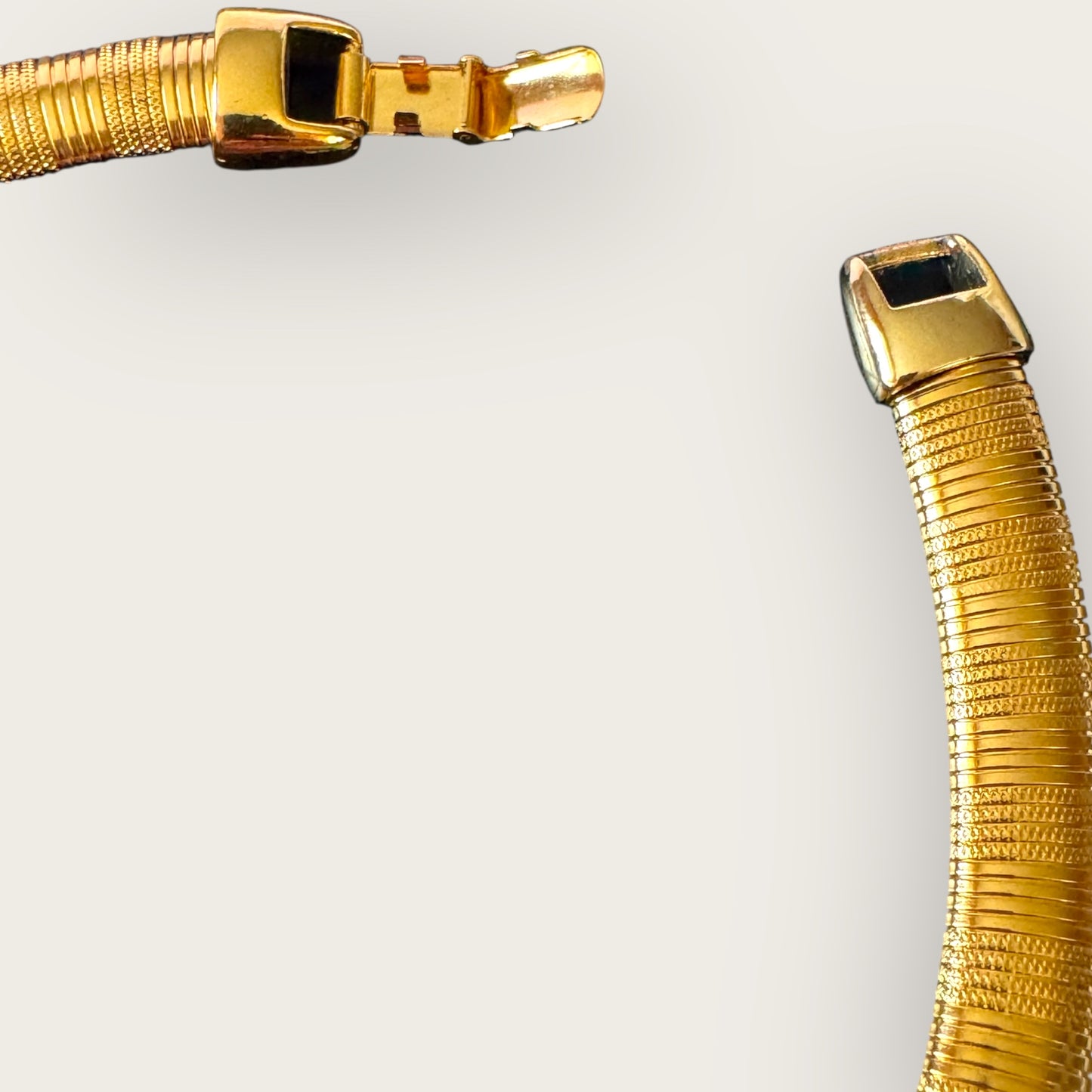Vintage Napier Textured Omega Collar Necklace – Gold-Tone Patent Pending Design