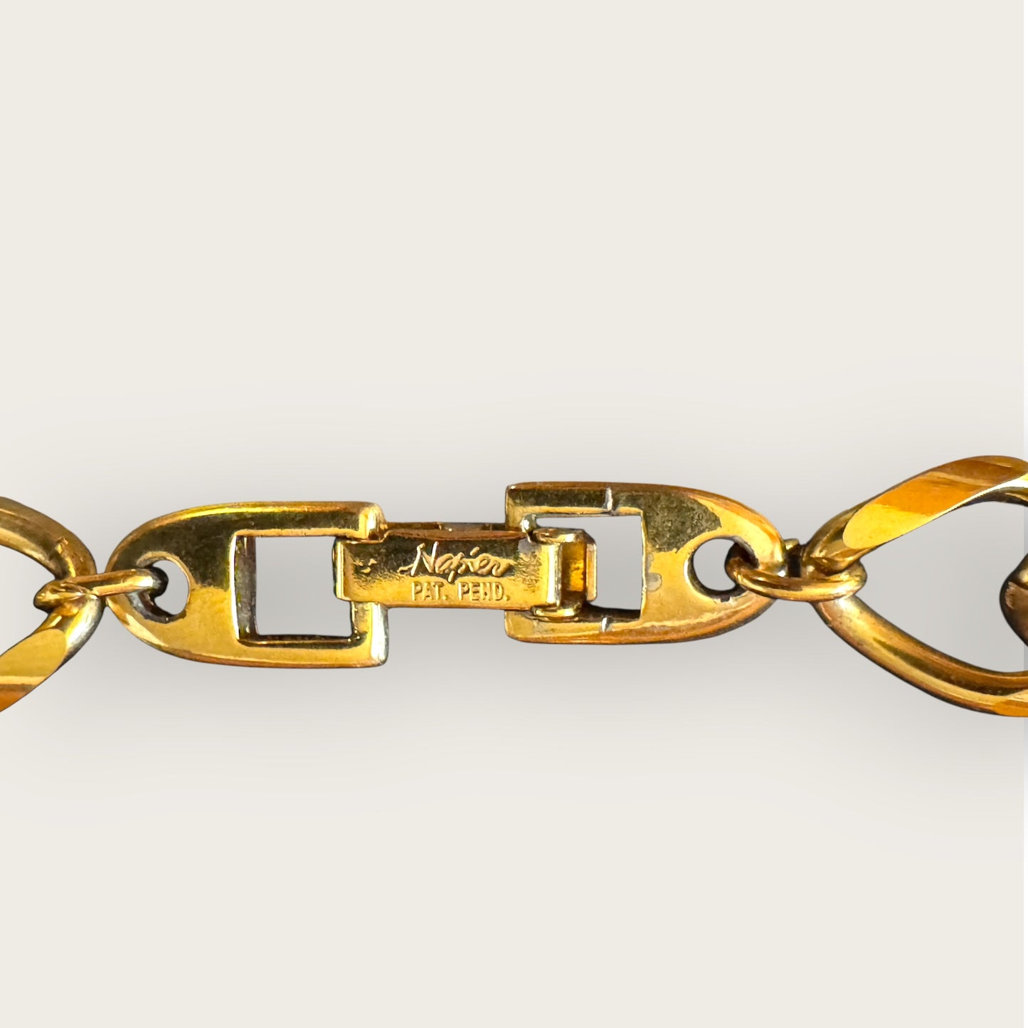 Vintage Napier Patent Pending Two-Tone Enamel Swirl Necklace – 1980s Statement Jewelry