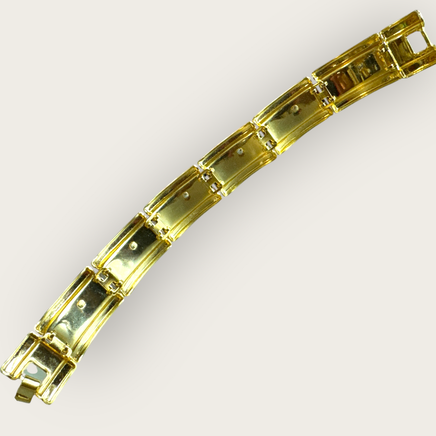 Vintage Two-Tone Panther Link Bracelet – Bold Gold and Silver Statement Piece