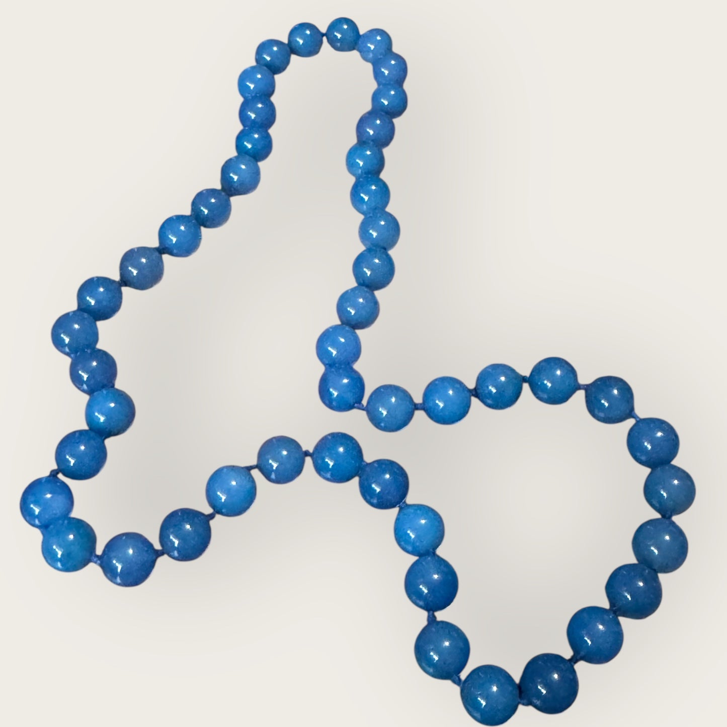 Vintage Cal Sydney Necklace – 12.4mm Polished Beads, 26” Strand, 120g Statement Stone Jewelry