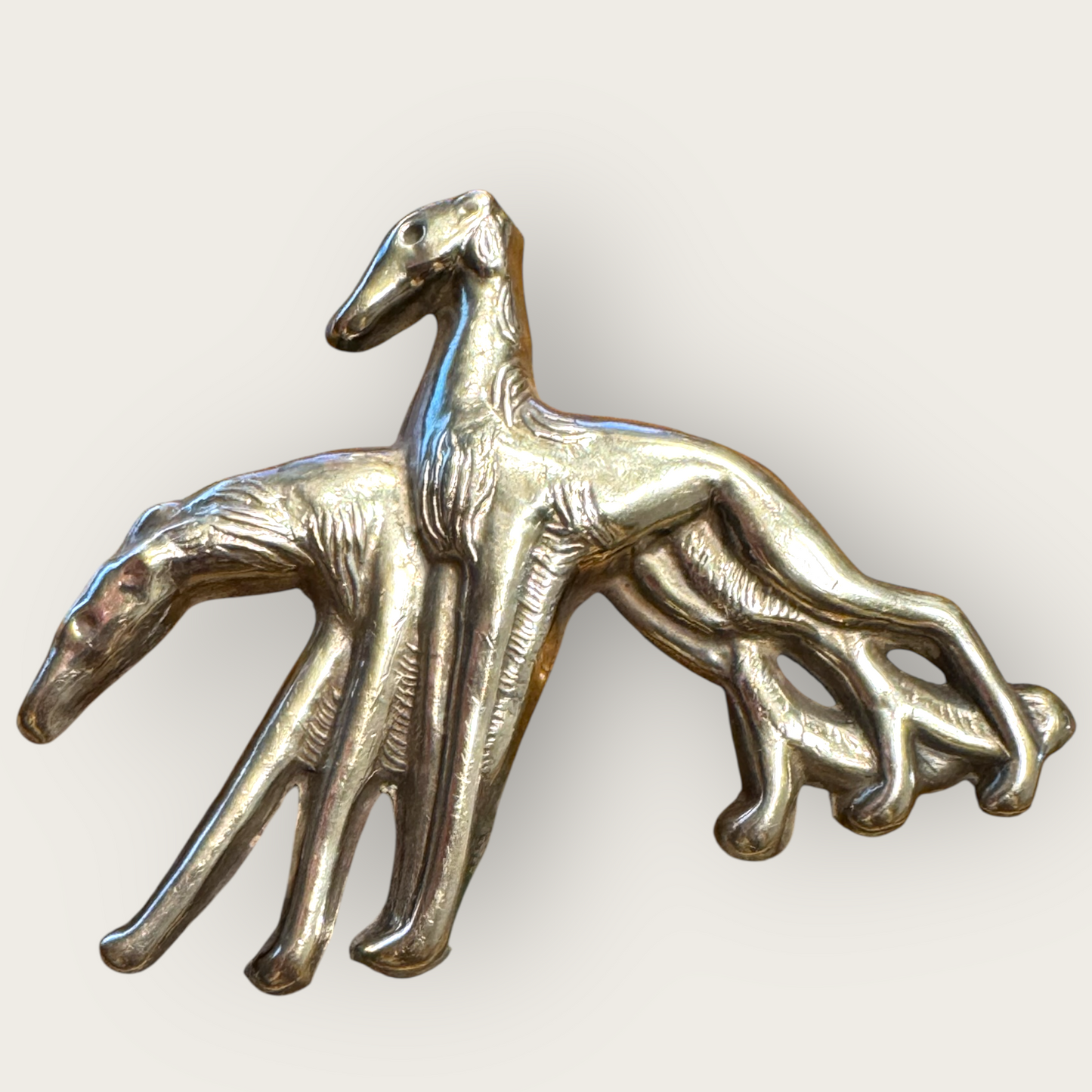 1940s Sterling Greyhound Brooch – Verified Monet Book Piece Vintage Dog Pin