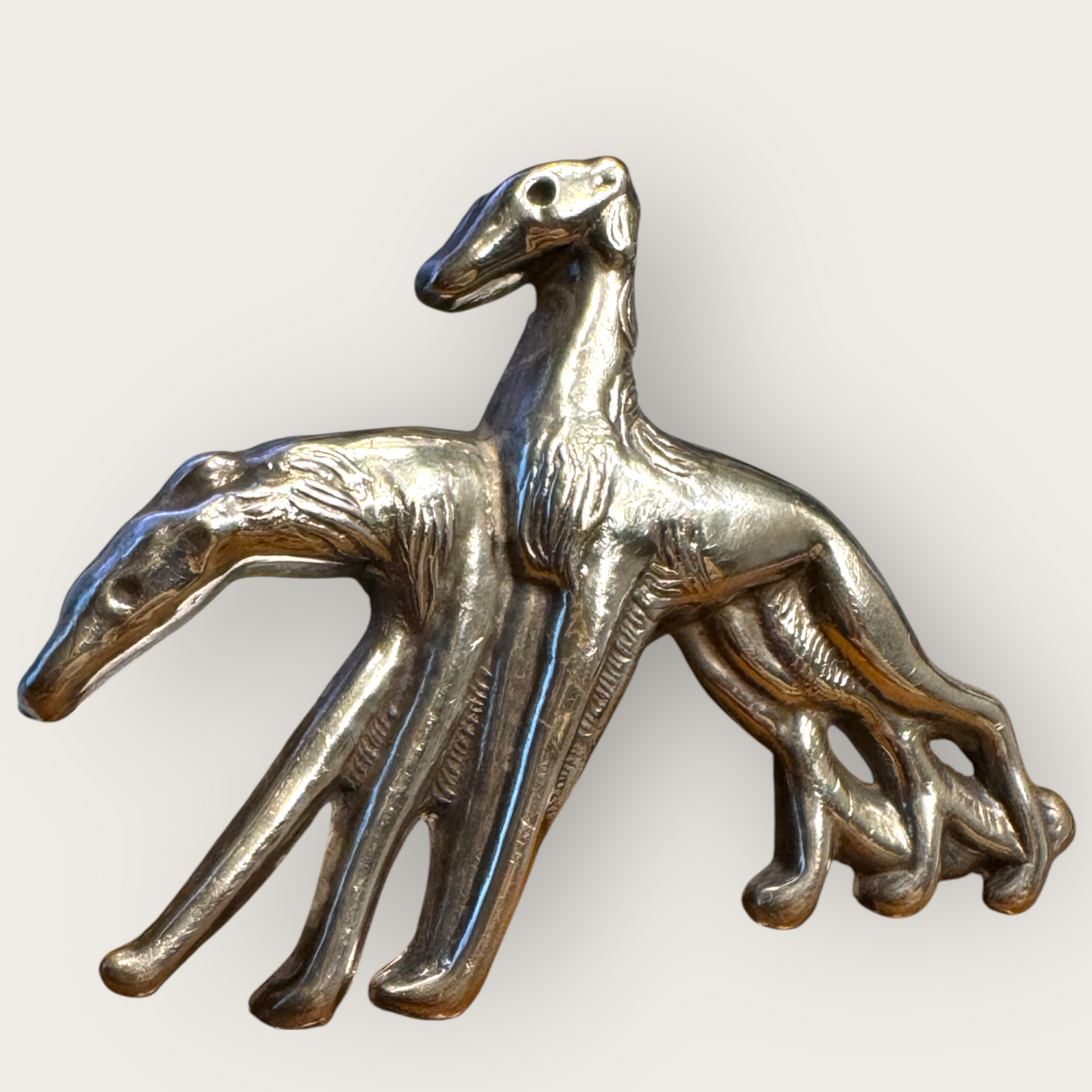 1940s Sterling Greyhound Brooch – Verified Monet Book Piece Vintage Dog Pin