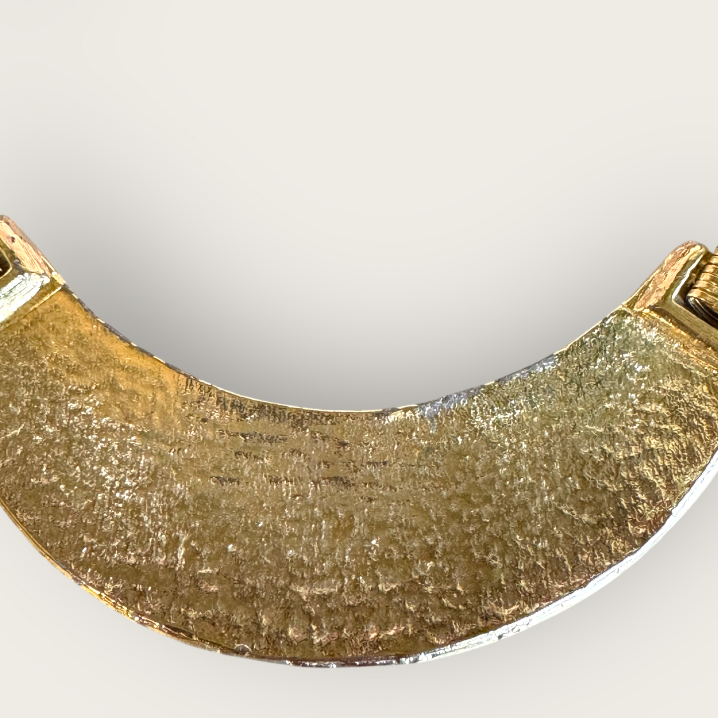 Vintage Omega Chain Necklace with Turquoise Enamel Bar – 16 Inch Gold Tone Collar Choker – Snap Closure