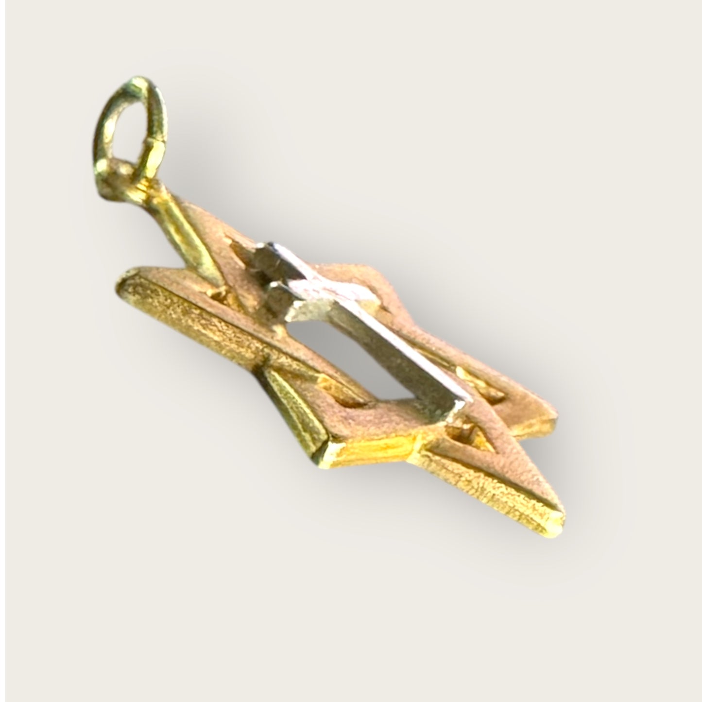 Vintage Messianic Star Pendant – Star of David with Cross – 14K Gold-Filled – Marked 14K G.F. Δ – c. 1970s–1990s – 2g