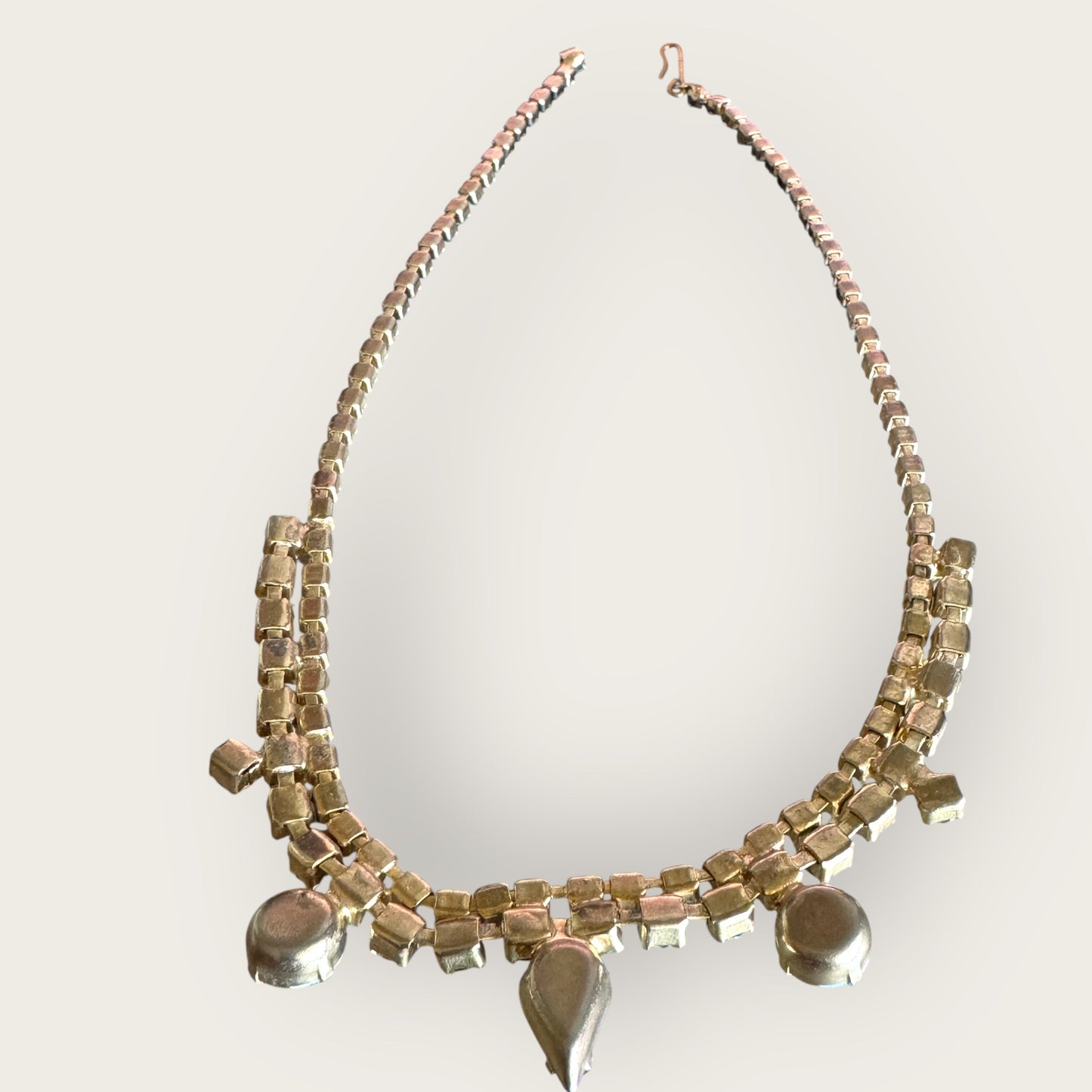 Mid-Century Aurora Borealis Rhinestone Bridal Choker Necklace – 1950s Statement Jewelry