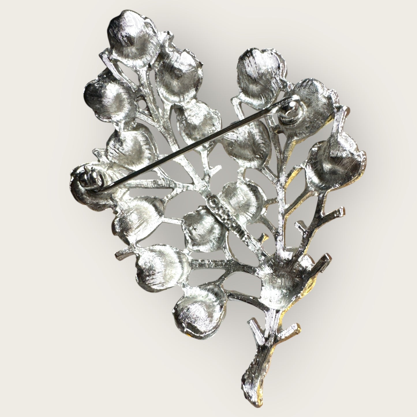 Vintage Sarah Coventry Tree of Life Brooch – Silver-Tone with Pink & Purple Rhinestones – 1960s Statement Pin