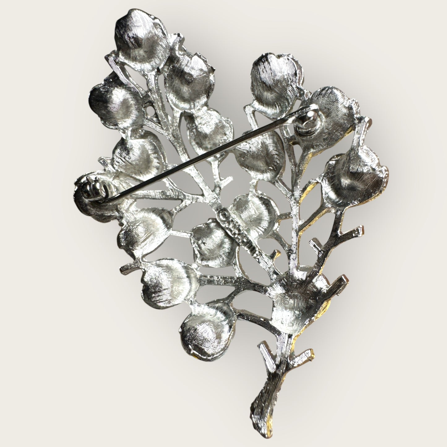Vintage Sarah Coventry Tree of Life Brooch – Silver-Tone with Pink & Purple Rhinestones – 1960s Statement Pin