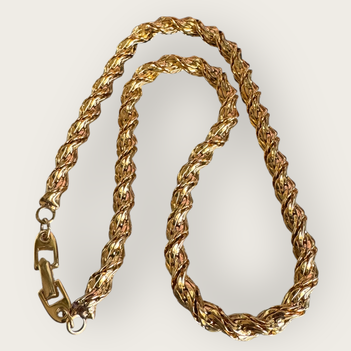 Napier Rope Necklace – Signed Gold-Tone Chunky Chain, 18 Inch