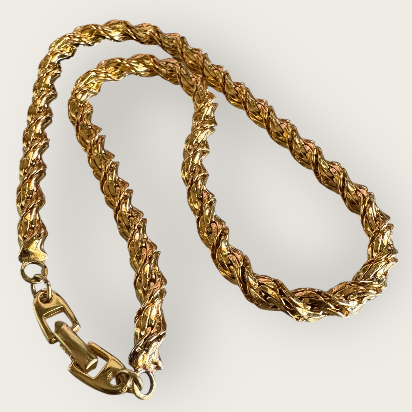 Napier Rope Necklace – Signed Gold-Tone Chunky Chain, 18 Inch
